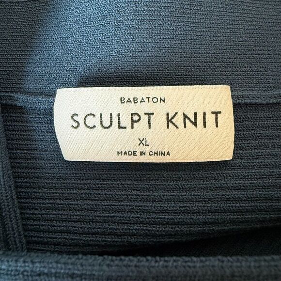 Aritzia Babaton XL Sculpt Knit Greek Tank Navy Blue Ribbed Shape Wear Boho Chic - Picture 13 of 16